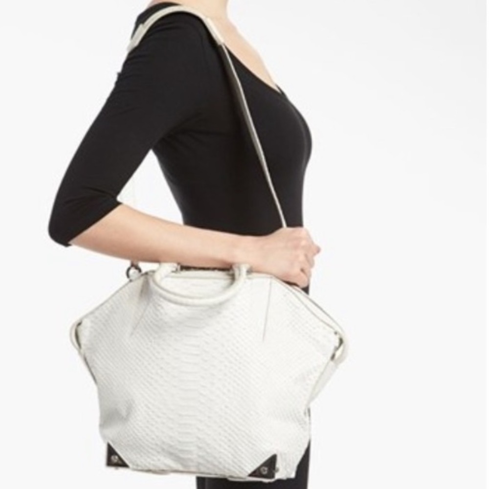 Alexander Wang Emile White Python Leather Rare - image 1